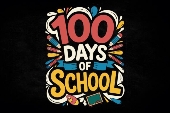 100 Days of School Education SVG Design