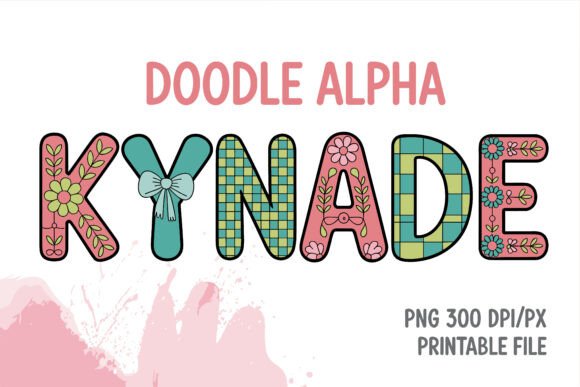 Cute Doodle Alpha Name T-Shirt: Graphics for Apparel Mockups