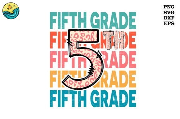 Fifth Grade Leopard Print SVG PNG Graphics