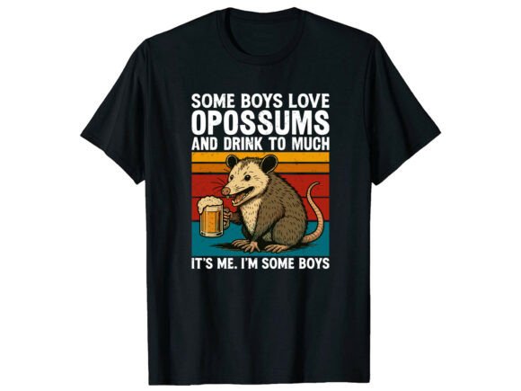 Funny Opossum Beer Lover T-Shirt Graphics