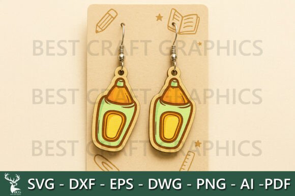 Glue Bottle Earrings – Art Class SVG