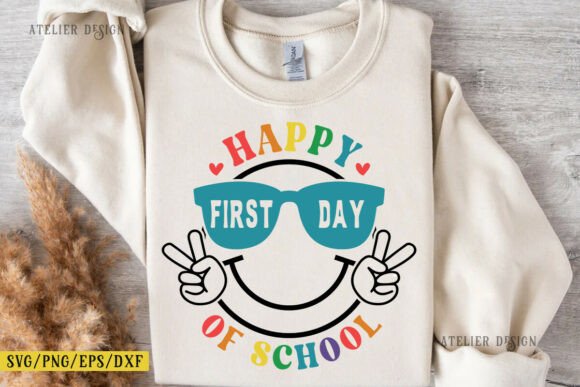 Happy First Day of School Svg Retro Graphics