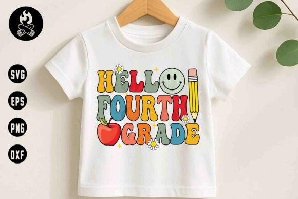 Hello Fourth Grade SVG Graphics T-Shirt Designs