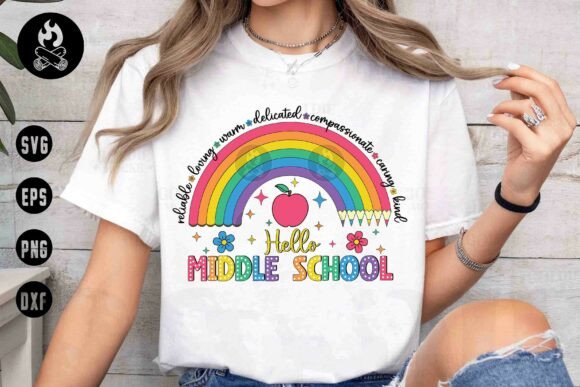 Hello Middle School Rainbow SVG Graphics