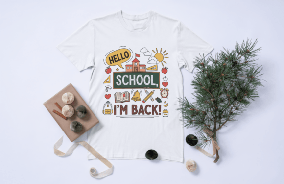 Hello School I'm Back Kids Tee Graphics