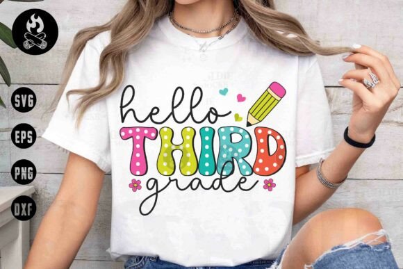 Hello Third Grade SVG, School Pencil Svg