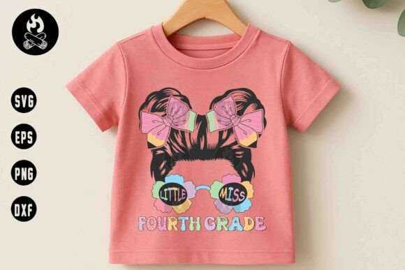 Little Miss Fourth Grade SVG, Girl School