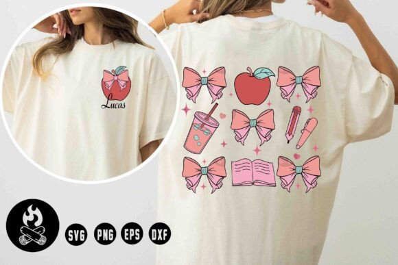 Personalized Cute Teacher Svg, Apple Bow Graphics