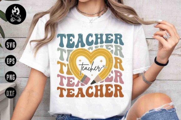 Teacher Heart Pencil SVG – Graphics & T-Shirt Designs